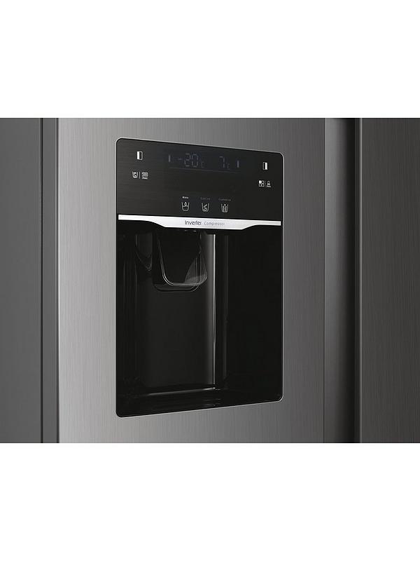 Hoover HOSR-5918EIXK-1 American style fridge freezer with plumbed water & ice dispenser - Inox - Image 3